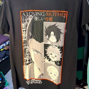 The Promised Neverland 100% Cotton Black Graphic Print Tee T-Shirt SZ Sm
